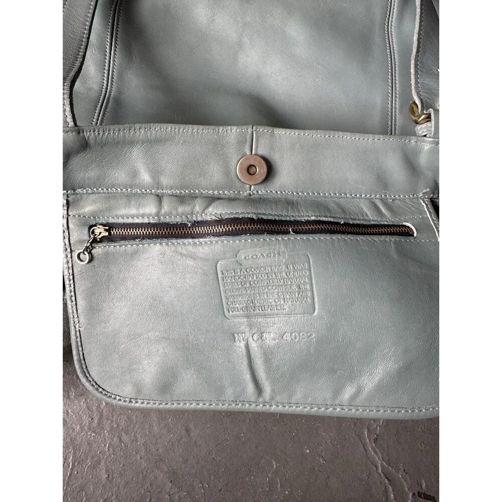 Vintage Coach 4082 Soho Large Leather Tote Bag USA Glove Tanned Ocean RARE